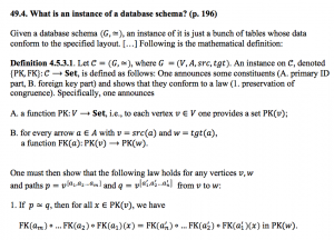 49.4. What is an instance of a database schema?