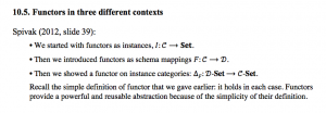 Functors in three different contexts