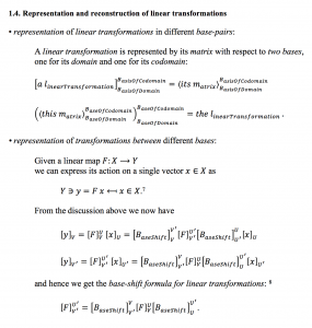 Representation and reconstruction of linear transformations
