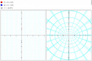 Sinusing (z'=sin(1.25iz) a quadratic grid